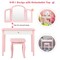 Kids Princess Make Up Dressing Table with Tri-folding Mirror and Chair